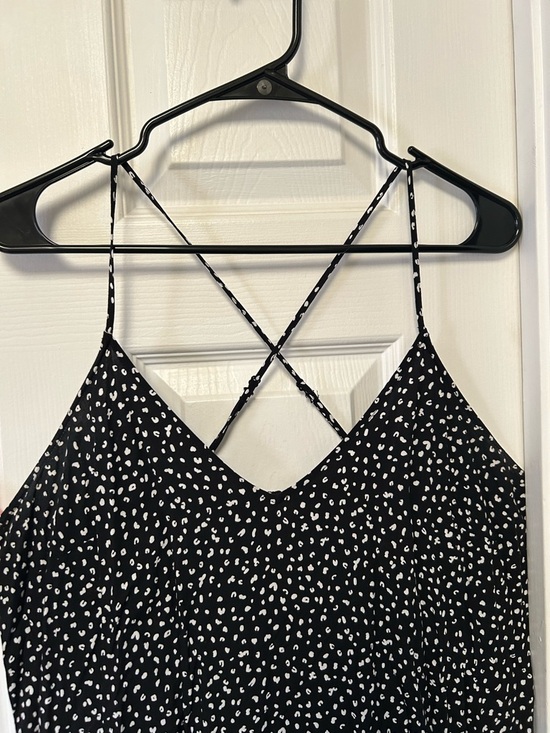 Old Navy Black and White Spotted Maxi Slip Dress - Picture 2 of 4